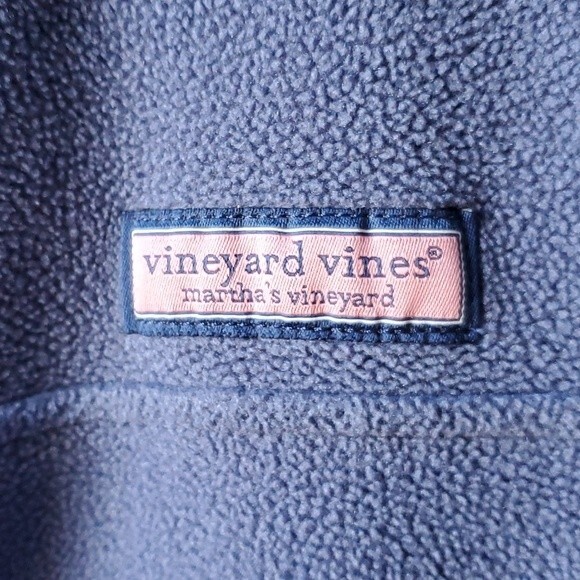 VINEYARD VINES FLEECE SHEP VEST ZIP UP BLUE GREEN MEN'S MEDIUM PREPPY - Picture 5 of 9